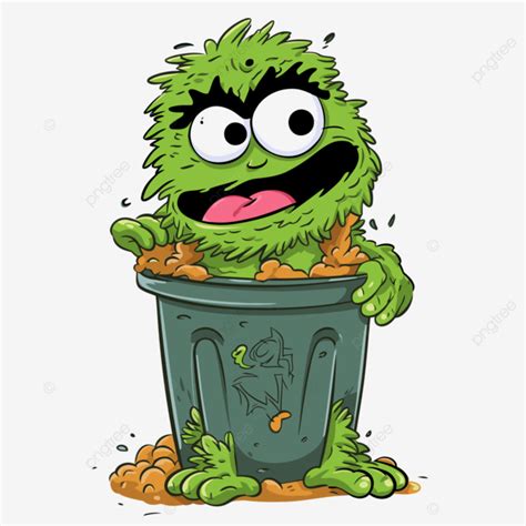 Oscar The Grouch Vector Sticker Clipart The Grouches Cartoon In A