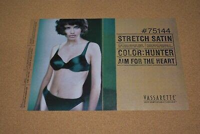 Print Ad Vassarette Bra Panty Stretch Satin Hunter Green Lingerie Fashion Ebay
