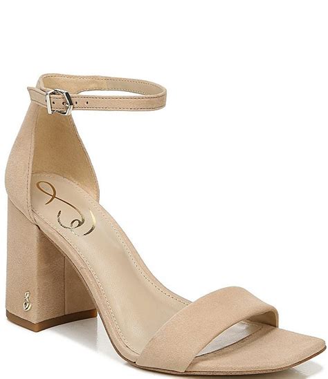 Sam Edelman Daniella Suede Block Heel Square Toe Dress Sandals Dillards