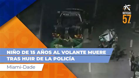 Niño de 15 años al volante muere tras huir de la policía de Miami Dade