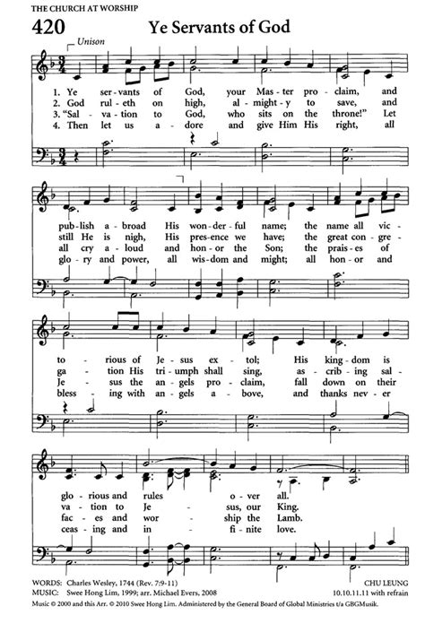 Celebrating Grace Hymnal Ye Servants Of God Your Master Proclaim