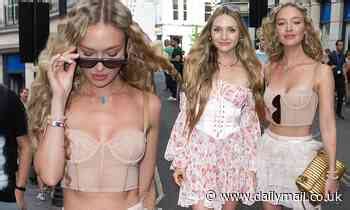 Roxy Horner Gives A Glimpse At Her Midriff In Nude Bustier Top And