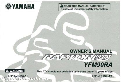 2011 Yamaha YFM90 Raptor ATV Owners Manual