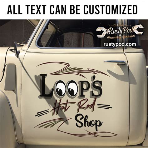 Personalized Pinstriping Hot Rod Shop Vinyl Sticker Rustypod Store