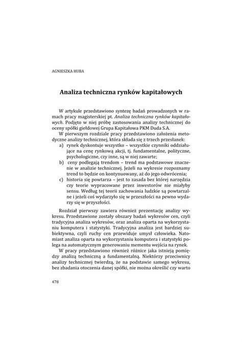 Pdf Analiza Techniczna Rynk W Kapita Owych Dokumen Tips