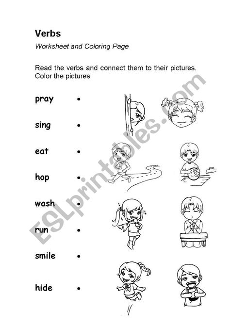 Action Verbs Coloring Pages Coloring Pages