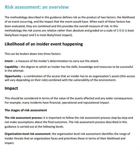 Free 6 Security Risk Assessment Samples In Pdf