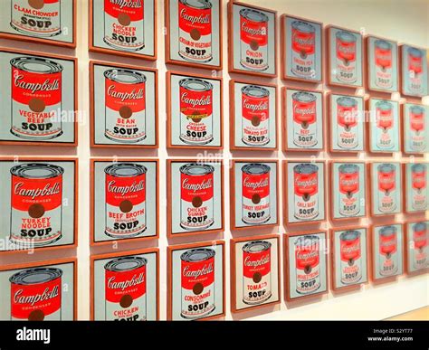 close   andy warhols iconic paintings  campbells soup cans usa