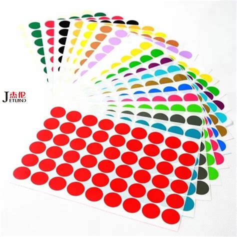 A Mix Color Label Sheets Round Stickers Cm Cm Cm Cm Cm Cm And