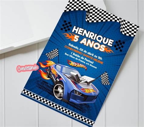 Convite Digital Hot Wheels 010 Elo7 Produtos Especiais