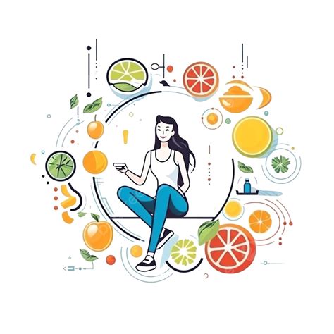 Healthy Lifestyle Abstract Linear Concept Layout Symbol Sign Balance