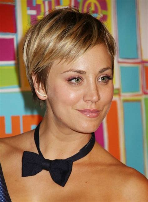 Blonde Pixie Kaley Cuoco Short Haircut Back View Spacotin