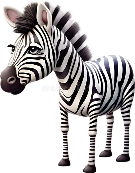 Watercolor Drawing Of A Cute Zebra In Cartoon Style Stock Image
