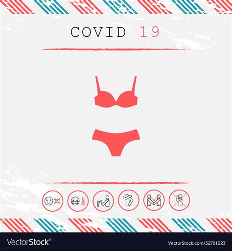 Set Lingerie Or Swimsuit Two Piece Bikini Vector Image