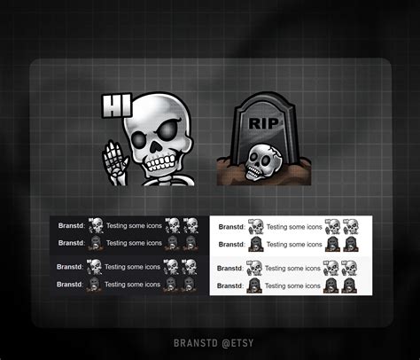 6 X Skull Twitch Emotes Skeleton Twitch Emotes Etsy