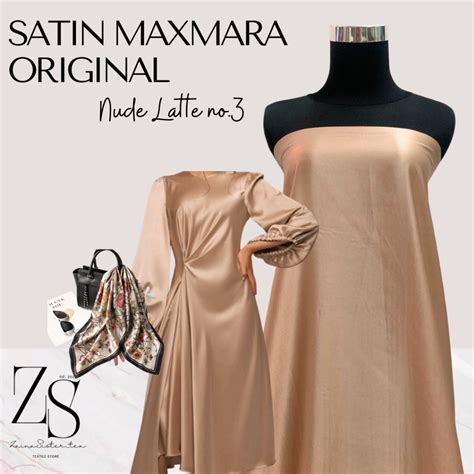 Jual Bahan Kain Satin Maaxmara Original Warna Nude Latte Shopee Indonesia