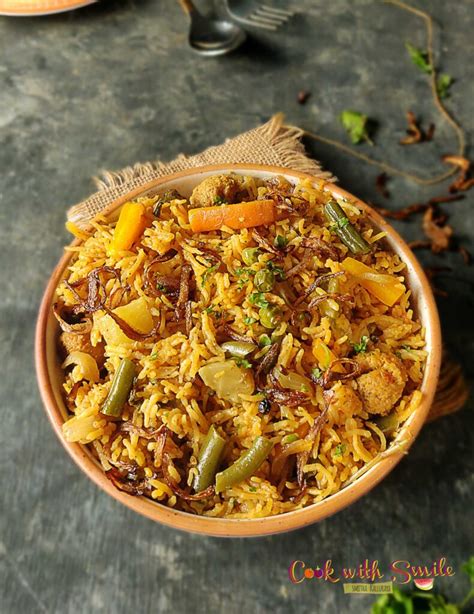 Veg Biryani In Cooker Easy Pressure Cooker Veg Biryani One Pot Veg