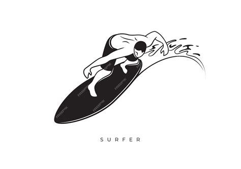 Premium Vector Silhouette Surfer Stock