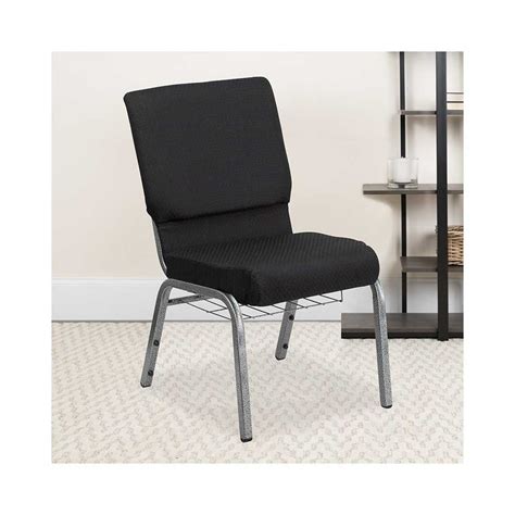 Hercules Series W Church Chair In Black Patterned Fabric With Cup