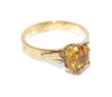 Golden Topaz Ring In Ct Yellow Gold Size L Rings Jewellery