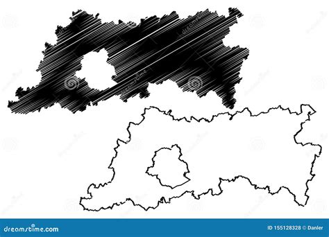 Flemish Brabant Outline Map Set Belgian Version Vector Illustration