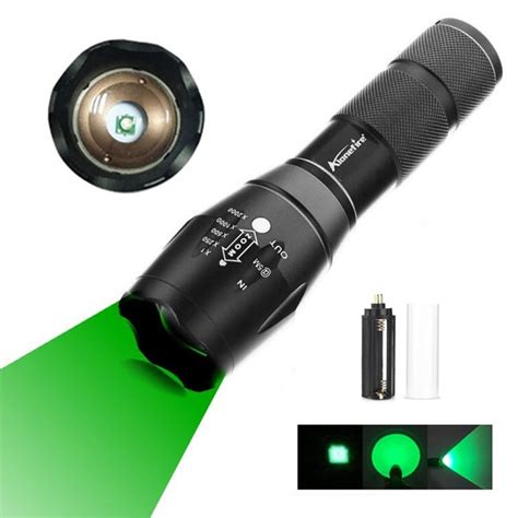 Alonefire e17 300lumens zoomable long range green light flashlight ...