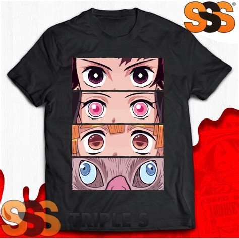 Jual Kaos Anime Demon Slayer Eyes Tanjiro Nezuko Zenitsu Inosuke Kaos