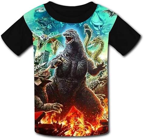 Youth Kids Godzilla Tee T Shirt For Teenager Boys Girls Black Xs