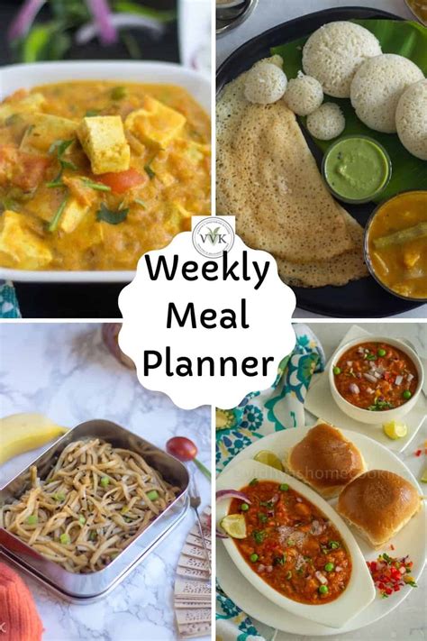 Weekly Meal Planner With Simple Recipes - Vidhya’s Vegetarian Kitchen