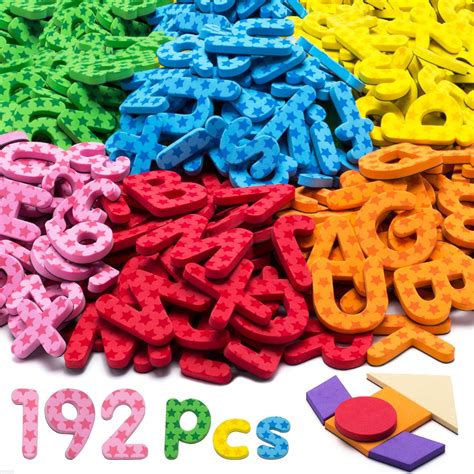 192 Pcs Magnetic Letters Numbers 9 Colorwith Pattern Blockssymbols
