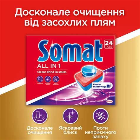 Таблетки для миття посуду в посудомийній машині Somat All in 1 120 ...