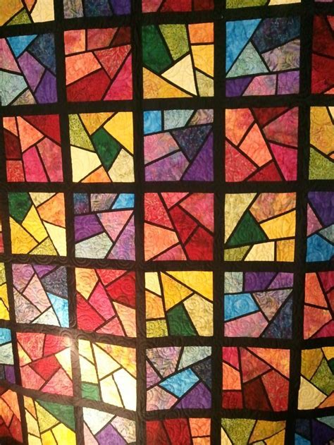 Image Result For Stained Glass Window Quilt Instructions Stained Glass Quilt Batik Quilts