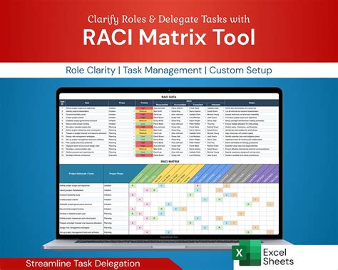 RACI Matrix Template | Project Management & Task Delegation | Excel ...