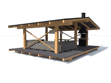 Беседка Шале 6х8 современная 163