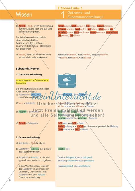 Rechtschreib Und Grammatiktraining Grundlagen Der Getrennt Und