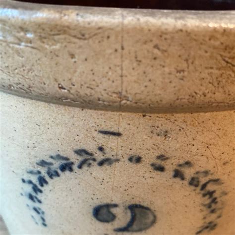 Antique Primitive Monmouth Stoneware Pottery 2 Gallon Crock Chairish