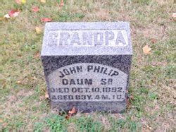 John Philip Daum Sr M Morial Find A Grave