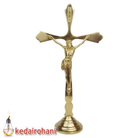 Brass Sitting Cross Cm Metal Inri Statue Corpus Jesus Body Of Christ