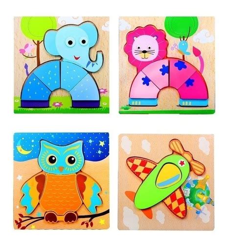 Set Puzzles Rompecabezas D Juguete Did Ctico Madera Cuotas Sin Inter S