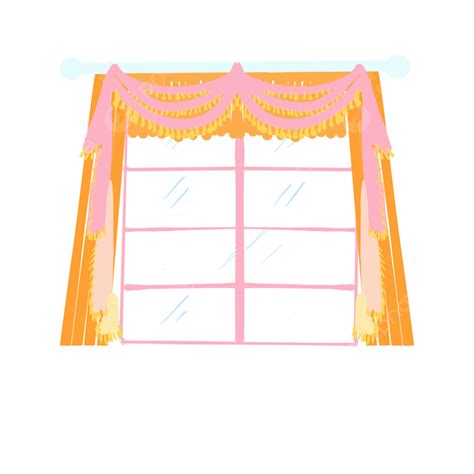 Curtain Cloth Art Pink Curtain Vector Drawing Hand Painted Watercolor Hand Painted Curtain