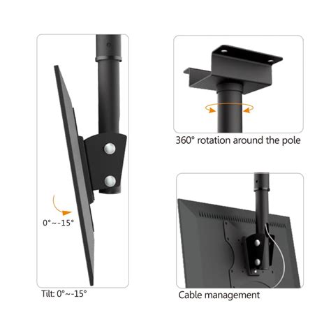 Telescopic Ceiling Mounted Tv Bracket Shelly Lighting