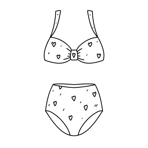 Bikini Coloring Clipart Imprimer Coloriage Pages Kleurplaat Biquini Dessin Kleurplaten Bikinis