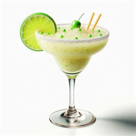 Premium PSD | A lime and lime drink with a lime wedge on the side