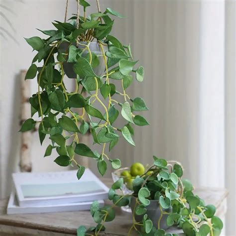 1pc Artificial Hanging Plants Small Pot Fake Hanging Plant Fake Plants