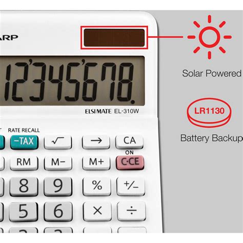 Sharp Calculators EL 310WB 8 Digit Professional Mini Desktop Calculator