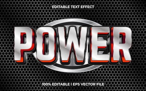 Power Editierbarer Texteffekt Schriftzug Typografie Schriftart Spiel