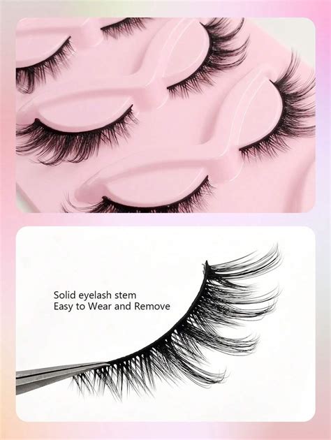 Asiteo Pairs Cat Eye Lashes D Faux Mink Eyelashes Winged End Eye