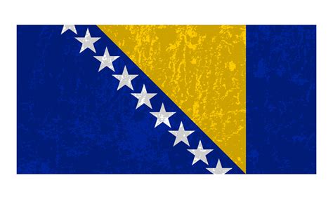Bosnia and Herzegovina grunge flag, official colors and proportion ...