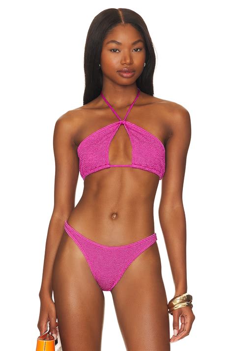 Bond Eye Yasmine Bikini Top In Fuchsia Shimmer REVOLVE