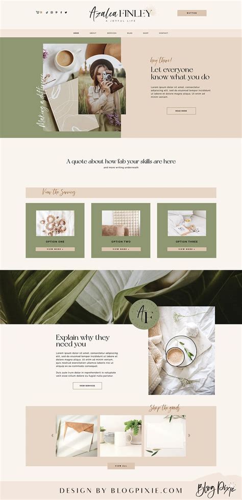 Wix Website Template Boho Coach Wix Web Design Neutral Template